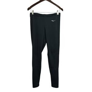 Saucony Men's Black Running Compression Leggings Size Medium M Active Workout